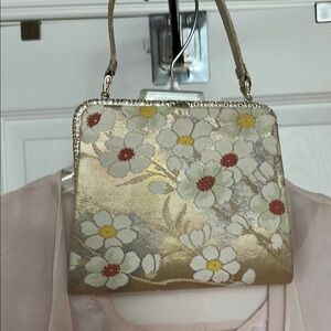 Floral Gold and Silver Women's Evening LP Bag